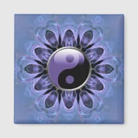 Crystal Hearts Purple Yin Yang Magnet