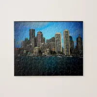 Boston Skyline Cartoon Art Puzzle