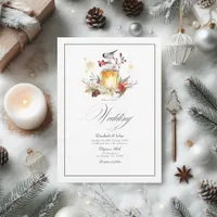 Rustic Pine and Spruce Winter Wonderland Wedding Invitation