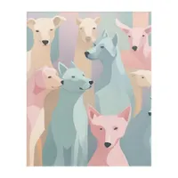 Dog Pattern Pastel Colors Minimalist Illustration Acrylic Print