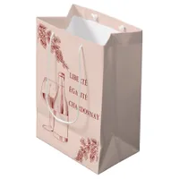 Liberté Égalité Chardonnay Funny Wine Illustration Medium Gift Bag