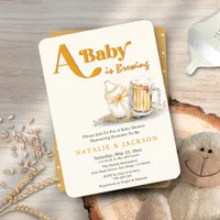  A Baby is Brewing Gender Neutral Coed Baby Shower Invitation