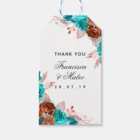 Turquoise and Coral Tropical Wedding Guest Thanks  Gift Tags