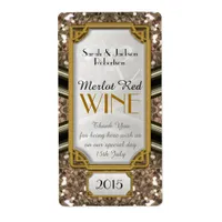 Black Gold Sparkler Wine Bottle Labels