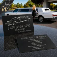 Luxury Silver Foil Limousine Chauffeur Business Cards