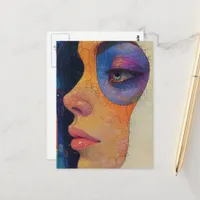 Abstract Woman Face Postcard