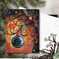 Colorful Sparkling Christmas Tree Art Postcard