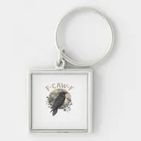 Funny F Caw F Raven Bird Saying Graphic Style Keychain