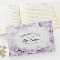 Purple Hydrangea Celebration of Life Memorial Guest Book