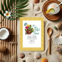 Playful Tropical Tiki Wedding Invitation