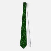 Snowflakes with Green Background Tie