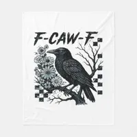 F-Caw-F Crow Bird Retro Classic Fleece Blanket