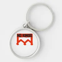 No Kings Protest Graphic Grunge Crown  American Cl Keychain