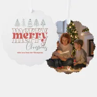Classic Holiday Scribbles Merry Christmas Keepsake Ornament Card
