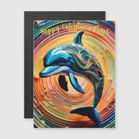 Colorful Happy Dolphin Valentines Day