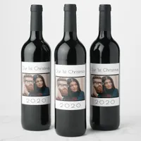 Christmas married couple 1st photo wine label