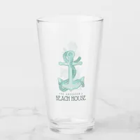 Beach House Anchor & Rope Aqua Blue ID623 Glass