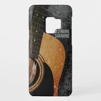 Acoustic Guitar Grey Grunge Custom Name Galaxy S2 Case-Mate Samsung Galaxy S9 Case