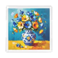 Beautiful Vase of Flowers  Acrylic Tray