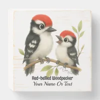 Vocal Red-bellied Woodpecker Wooden Box Sign