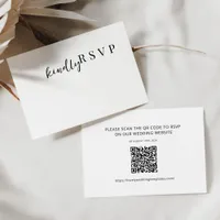 Modern Minimalist  Wedding RSVP QR Code Card