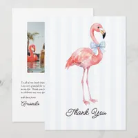Palm Beach Flamingo Preppy Bachelorette Photo Thank You Card