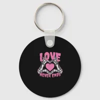 Valentines Day Heart Skeleton Hands Heart Keychain