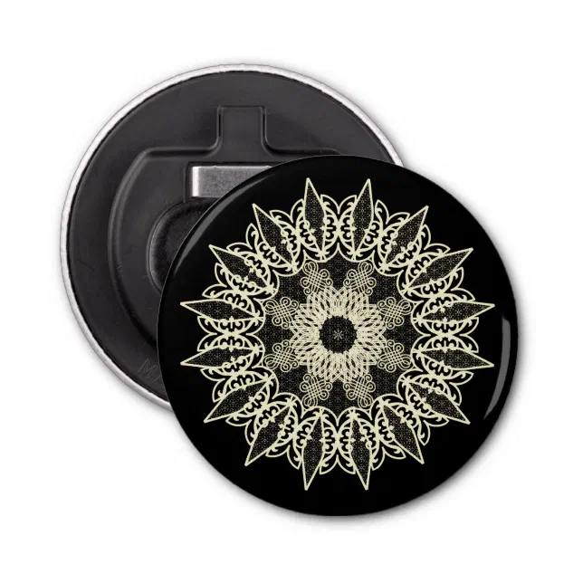 Shattered geometric lace Mandala Bottle Opener