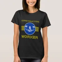 Construction Worker Blue Sign Funny Gym Girl T-Shirt