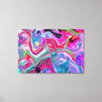 White Marble River Colorful Marble Art   Canvas Print