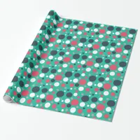 Mint Green Pink Polka Dots Gift Paper