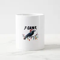 Funny Crow Christmas Classic Retro Design Giant Coffee Mug
