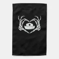 Skeleton Hand Heart Lazy Halloween Costume Funny N Garden Flag