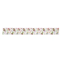 Girl and Boy Elves and Christmas Candy Whimsical Satin Ribbon