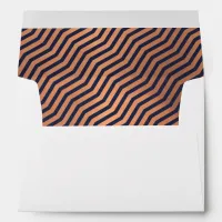 Chic Copper Rose Gold Foil Chevron Navy Blue Envelope