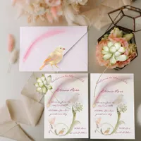 Watercolor Baby Birth Announcement card