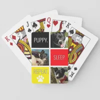 Colorful Pet Photo Animal Lover's Modern Geometric Poker Cards