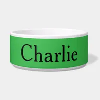 Custom Personalized Name Photo Art Kelly Green Pet Bowl