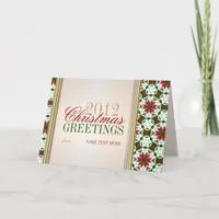 Snowflake Christmas Colours Pattern Greeting Card