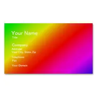 Diagonal Rainbow Gradient Red to Green Business Card Magnet