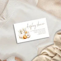 Boho Pumpkins Script Display Baby Shower  Enclosure Card