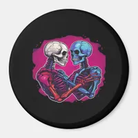 American Traditional Skeleton Holding Hands Tattoo Magnet
