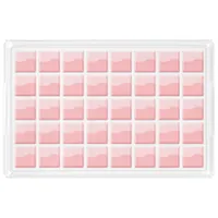 Girly Pastel Pink White Faux Square Tiles Pattern Acrylic Tray