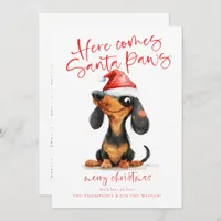 Funny Dachshund Santa Paws 2025 Calendar Christmas Holiday Card