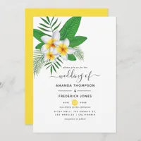 Watercolor Aloha Luau Beach Wedding Invitation