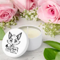 Foxy Mom Happy Mothers Day Cute Fox Black & White Mini Candle Favors