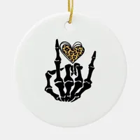 Skeleton Heart Hands Clean Graphic Mood Ceramic Ornament