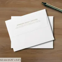 Simple White and Gold Return Address A2 Envelope