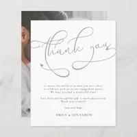 Budget Modern Script Photo Engagement Thank You