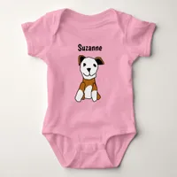 T-Shirt - Dog Cartoon with Name Baby Bodysuit